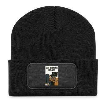 Tous les systèmes en panne Informatique Humour Caricature - Beanie recyclé à patch - noir - Devant