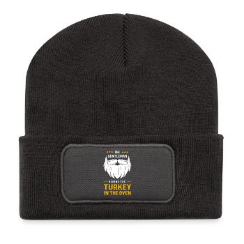 Thanksgiving Gender Reveal Mom-to-be - Recycled Patch Beanie - dark grey - Front