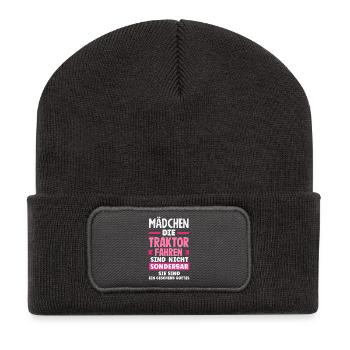 Girls driving tractors are weird - Recycled Patch Beanie - dark grey - Front