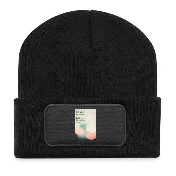 Vous n’existez qu’une seule fois – heureusement ! - Beanie recyclé à patch - noir - Devant