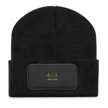 Joyeux Noël Sapin de Noël - Beanie recyclé à patch - noir - Devant