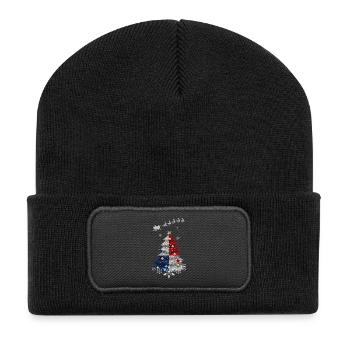 Christmas tree with Panama flag - Recycled Patch Beanie - black - Front