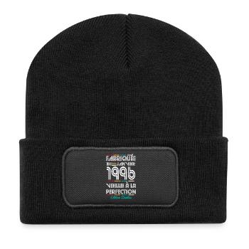 30 Jahre Jubiläum - Made in January 1996 - Recycelte Patch Beanie - Schwarz - Vorne