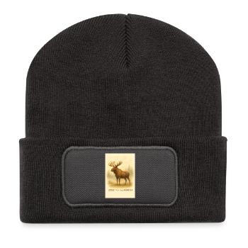 Geist des Nordens: Elch - Recycelte Patch Beanie - Dunkelgrau - Vorne