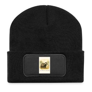 Das Geheimnis des Walddachses - Recycelte Patch Beanie - Schwarz - Vorne
