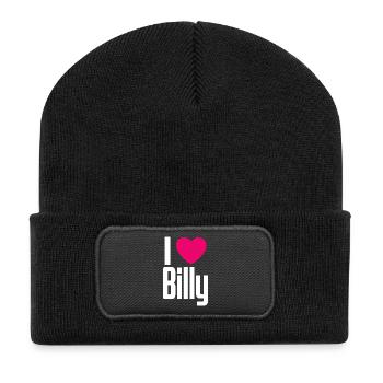J’aime Billy Coeur Rose J’aime Billy - Beanie recyclé à patch - noir - Devant