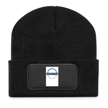Baseball USA Emblem - Recycelte Patch Beanie - Schwarz - Vorne