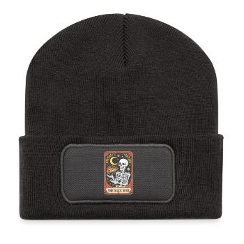 The Slice Seer Skelett Tarot Pizza Mond Sterne - Recycelte Patch Beanie - Dunkelgrau - Vorne