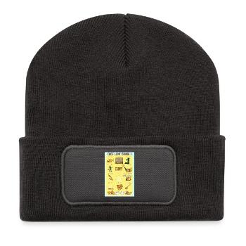 Chat lent bourg - Beanie recyclé à patch - charbon - Devant