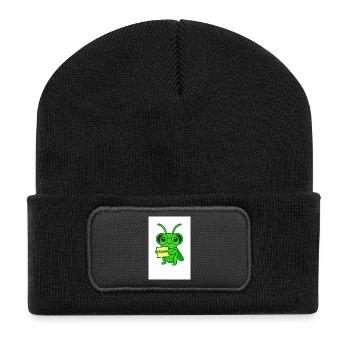 Lernkäfer mit Brille Motiv - Recycled Patch Beanie - black - Front