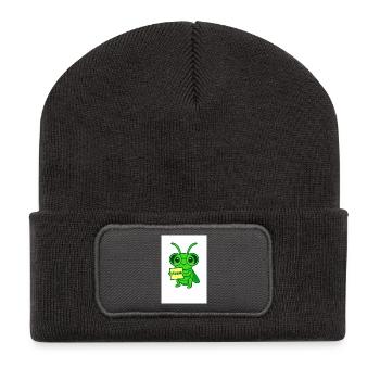 Lernkäfer mit Brille Motiv - Recycled Patch Beanie - dark grey - Front