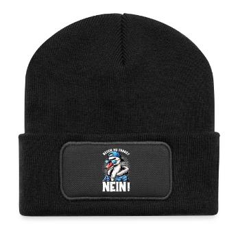 Avant que tu ne demandes, pas de cygne. Mauvaise humeur. - Beanie recyclé à patch - noir - Devant