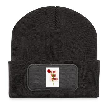 Love After Flowers Tulpenpoetik - Recycelte Patch Beanie - Dunkelgrau - Vorne