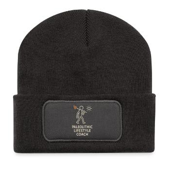 Prähistorische Steinwerkzeuge Des Homo - Recycelte Patch Beanie - Dunkelgrau - Vorne