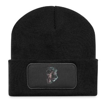 Lion Coloré Tête de Lion Néon Coloré Prédateur Art - Beanie recyclé à patch - noir - Devant