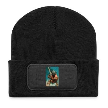 Panzerkledder Ritter-Vorhut - Recycelte Patch Beanie - Schwarz - Vorne