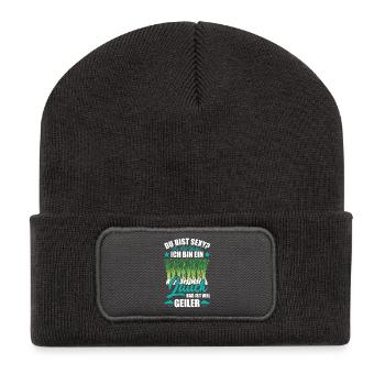 Gym TU ES PLUS RAIDE, JE SUIS UN POIREAU, C’EST ÇA - Beanie recyclé à patch - charbon - Devant