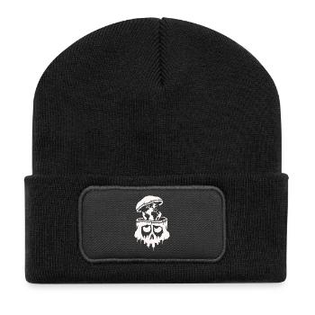 Skull thinks about the survival of the earth - Recycled Patch Beanie - black - Front