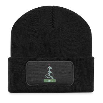 Notre Sauveur – L’écriture de Noël - Beanie recyclé à patch - noir - Devant