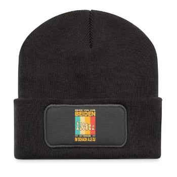 Cadeaux pour joueurs d’échecs Accessoires d’échecs Échiquier Échiquier - Beanie recyclé à patch - charbon - Devant