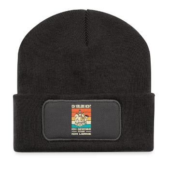 Cadeaux pour joueurs d’échecs Accessoires d’échecs Échiquier Échiquier - Beanie recyclé à patch - charbon - Devant