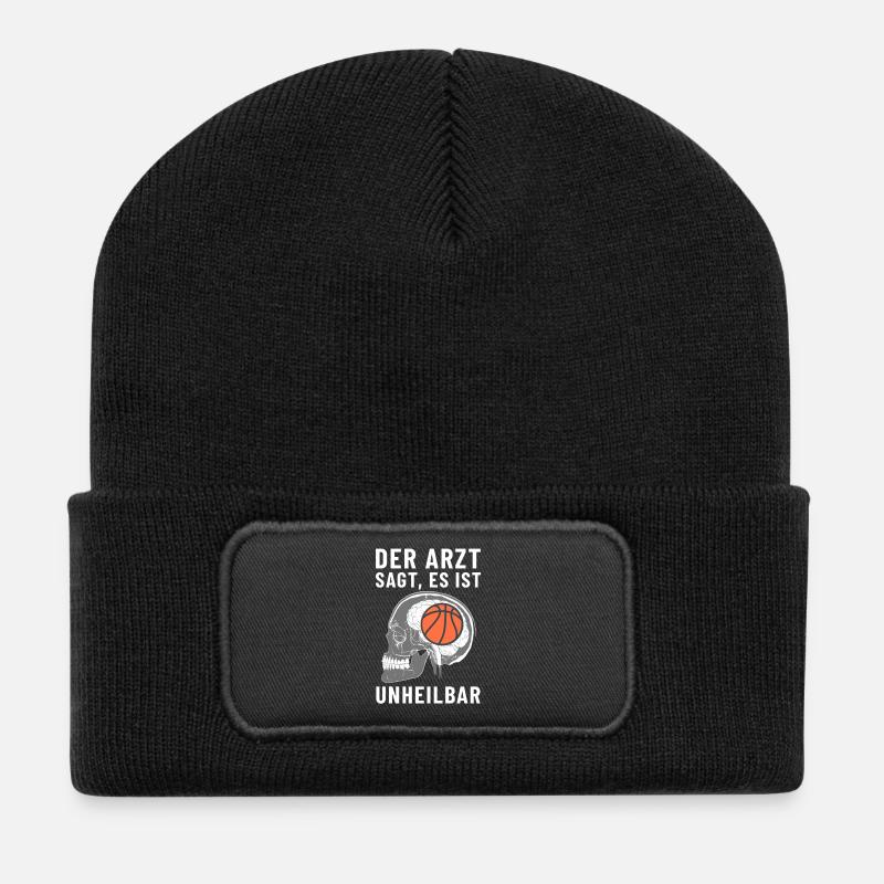 Der Arzt sagt es ist Unheilbar Basketball - Recycelte Patch Beanie - Schwarz