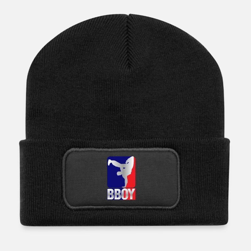 Breakdance B-Boy Streetdance Design Hip Hop Dance - Recycled Patch Beanie - black