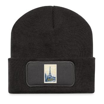 Paris Eiffel Blueprint - Recycled Patch Beanie - dark grey - Front