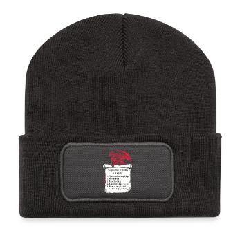 5 Anzeichen, dass ich wahrscheinlich ein Drachenliebhaber bin - Recycelte Patch Beanie - Dunkelgrau - Vorne