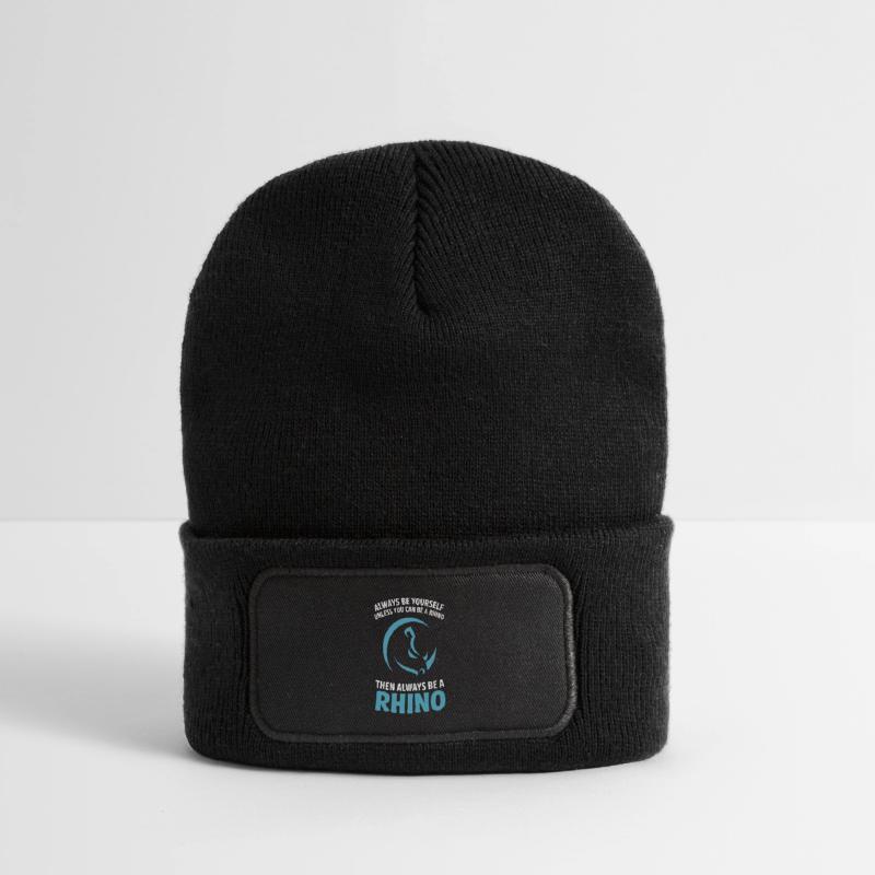 Sei immer du selbst, es sei denn, du kannst ein Nashorn sein. Recycelte Patch Beanie