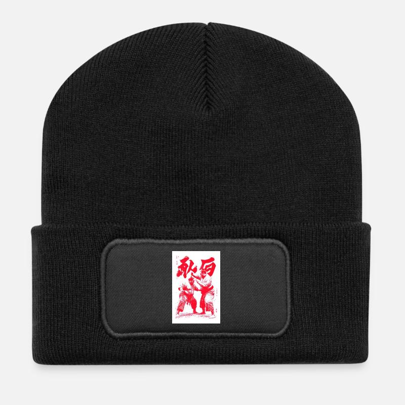 Crimson Martial Duel Ink - Recycled Patch Beanie - black