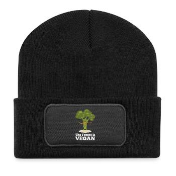 The Future is Vegan - Recycled Patch Beanie - black - Front