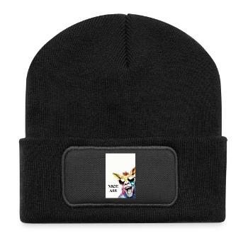 Nice Ass – Funny Donkey Poster with Humor - Recycled Patch Beanie - black - Front