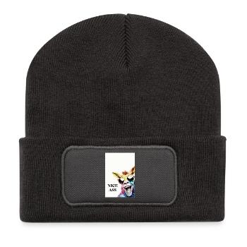 Beau Cul – Affiche drôle d’âne avec humour - Beanie recyclé à patch - charbon - Devant