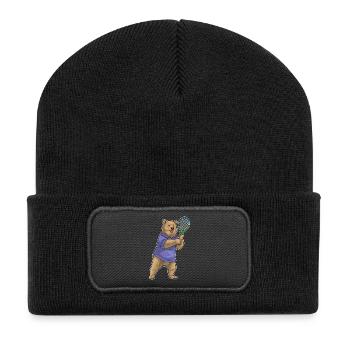 Bear Tennis Tennis Racket Sport - Recycled Patch Beanie - black - Front