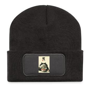 Bol Zen Chat Nouilles - Beanie recyclé à patch - charbon - Devant