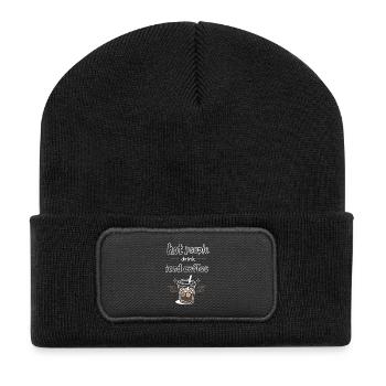 Hot People Drink Iced Coffee Statement - Recycled Patch Beanie - black - Front