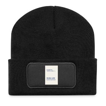 Gin ne connaît pas de frontières – Affiche minimale - Beanie recyclé à patch - noir - Devant