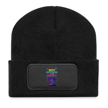 Best Boyfriend Galaxy, Valentine's Day Gift - Recycled Patch Beanie - black - Front