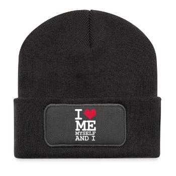 Ich liebe mich selbst und ich - Humor - Weiß - Recycelte Patch Beanie - Dunkelgrau - Vorne
