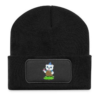Mécanicien pour l’anniversaire de l’ours polaire - Beanie recyclé à patch - noir - Devant