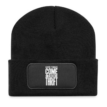 Les bonnes choses viennent à la légère - Beanie recyclé à patch - noir - Devant