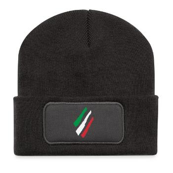 Italy Flag - Recycled Patch Beanie - dark grey - Front