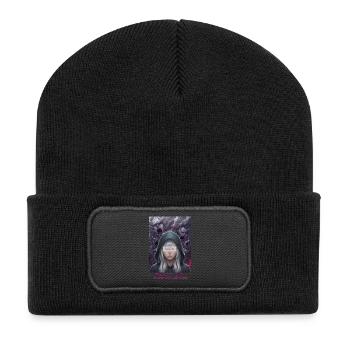 Vision Encapuchonnée : Rébellion Silencieuse - Beanie recyclé à patch - noir - Devant