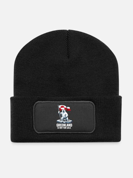 Grönland Flagge Bär Greenlanders Geschenk - Recycelte Patch Beanie - Schwarz