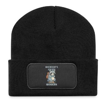 Raton laveur errant J’en ai assez, je pars en randonnée - Beanie recyclé à patch - noir - Devant