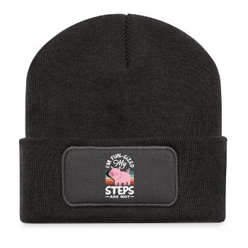 Wait for me, I've got little legs - Recycled Patch Beanie - dark grey - Front