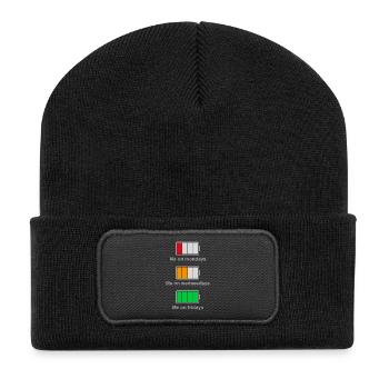Ma batterie pendant la semaine - Beanie recyclé à patch - noir - Devant