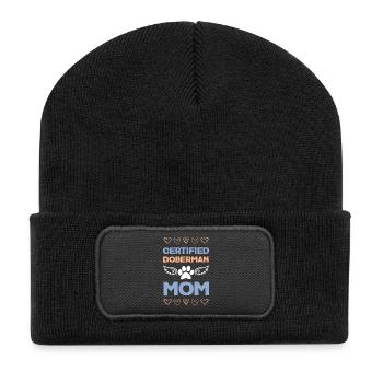 Maman Doberman certifiée - Beanie recyclé à patch - noir - Devant