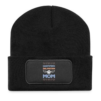 Certified Dalmatian mom - Recycled Patch Beanie - black - Front